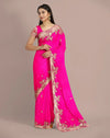 Hot Pink Organza Saree