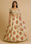 Ivory Floral Printed Lehenga
