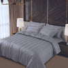 Turin Jacquard Stripes King Size Bed Sheet Set Grey Color 100% Cotton with 500 TC