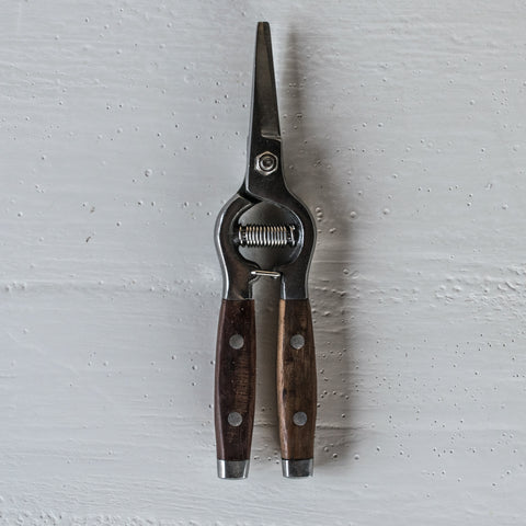 Heaven in Earth timber handled flower snips and stainless steel blade flower snips