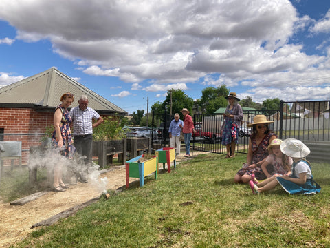 Nundle Community Garden Mural Launch smoking ceremony