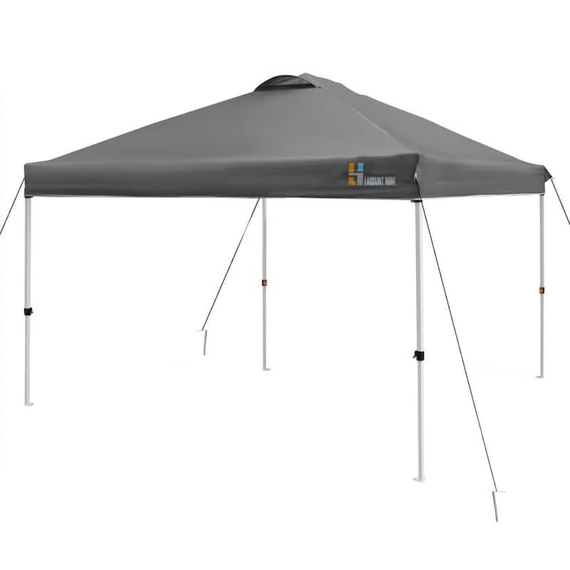 10 ft. x 10 ft. Grey Pop Up Portable Folding Instant Canopy Tent With Roller Bag