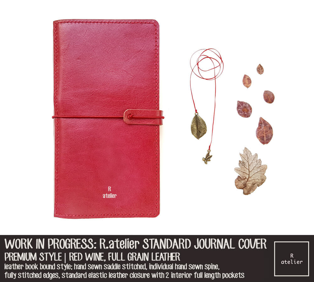 R.atelier Red Wine Standard Size Premium Leather Notebook Cover