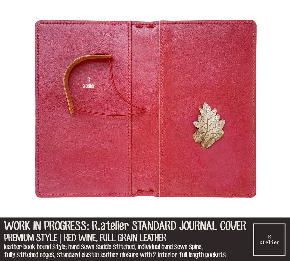 R.atelier Red Wine Standard Size Premium Leather Notebook Cover