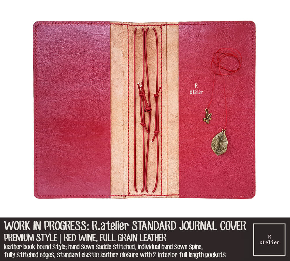 R.atelier Red Wine Standard Size Premium Leather Notebook Cover