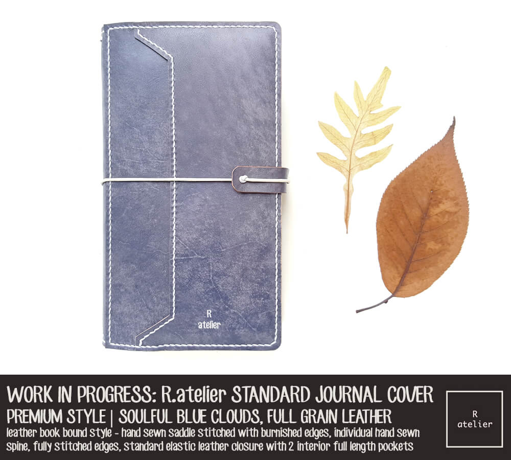 R.atelier Soulful Blue Clouds TN Premium Leather Notebook Cover