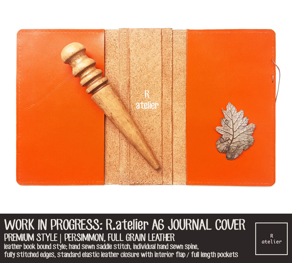 R.atelier Persimmon A6 Traveler's Notebook Leather Cover