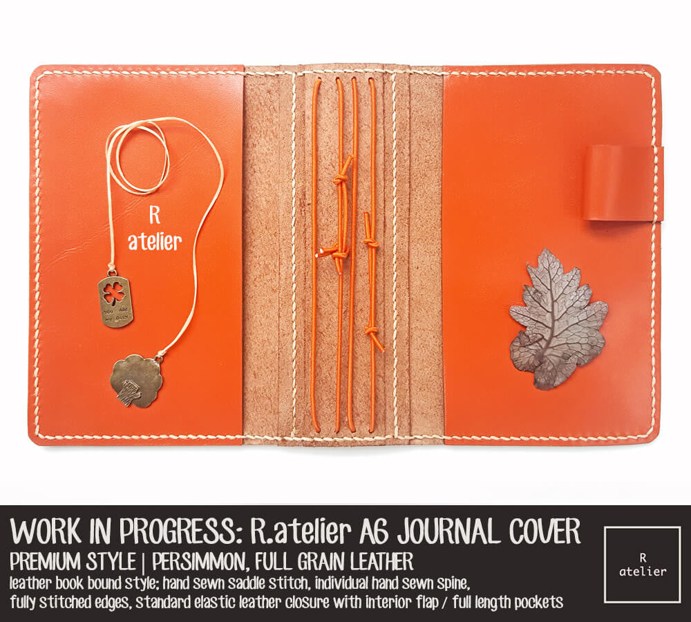 R.atelier Persimmon A6 Premium Leather Notebook Cover