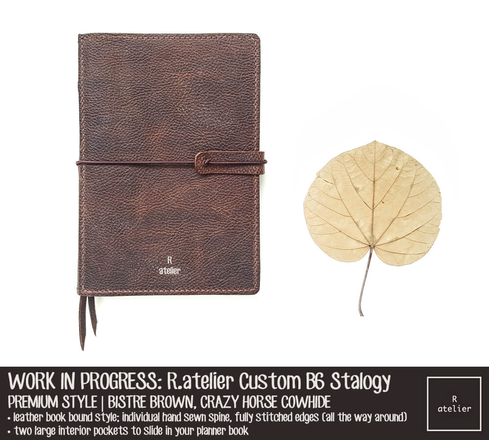 R.atelier Bistre Brown Custom B6 Stalogy Leather Planner Cover