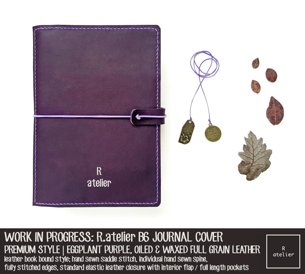 R.atelier Eggplant Purple B6 Premium Leather Notebook Cover