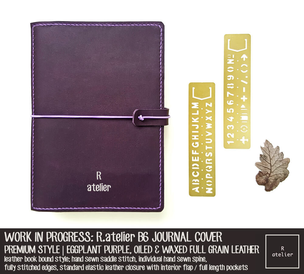 R.atelier Eggplant Purple B6 Premium Leather Notebook Cover