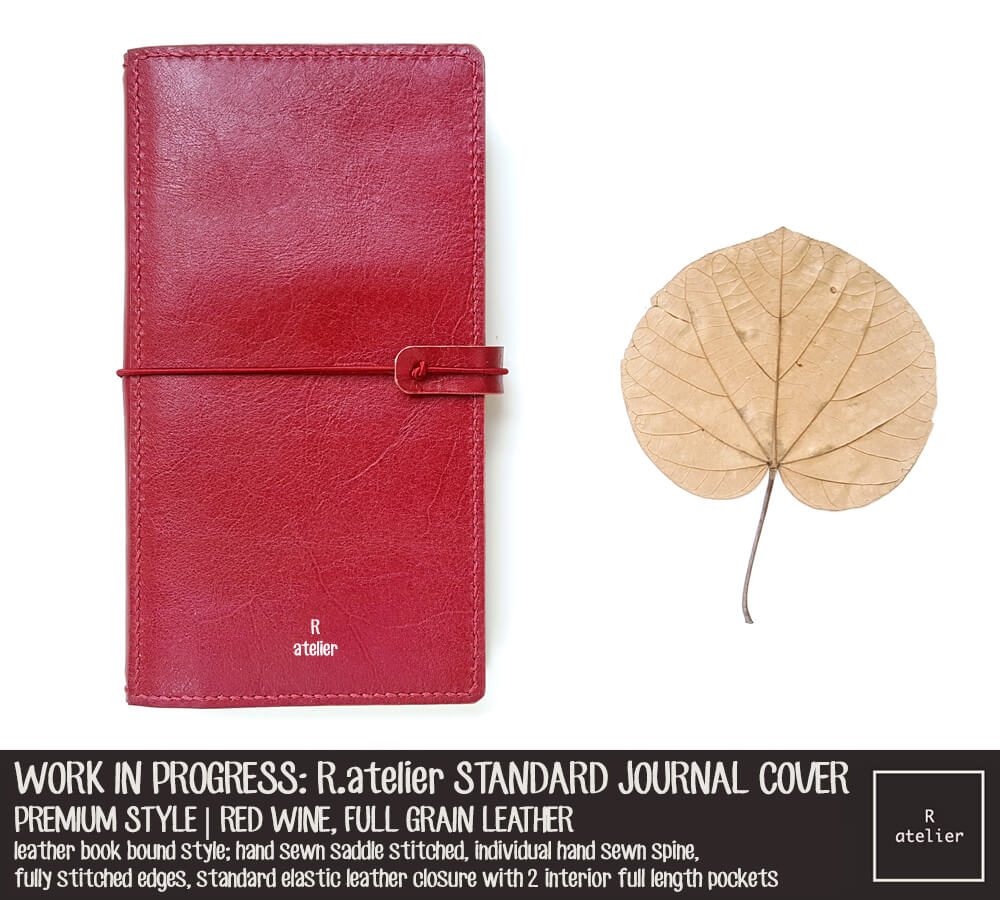 R.atelier Red Wine Standard Size Premium Leather Notebook Cover