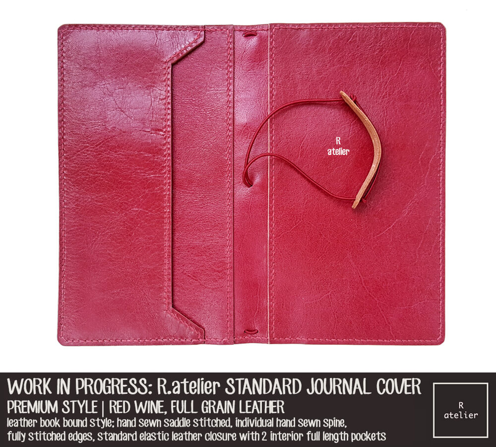 R.atelier Red Wine Standard Size Premium Leather Notebook Cover