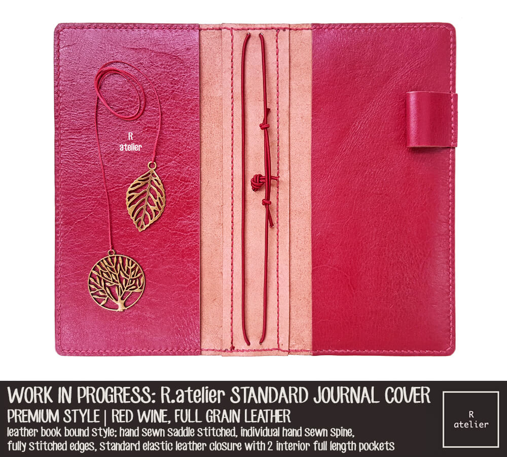 R.atelier Red Wine Standard Size Premium Leather Notebook Cover