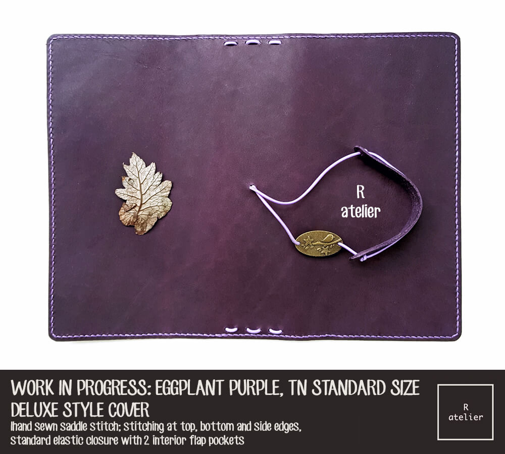 R.atelier Eggplant Purple TN Standard Size Deluxe Style Leather Cover