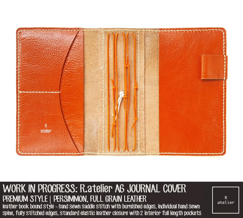 R.atelier Persimmon A6 Premium Leather Notebook Cover