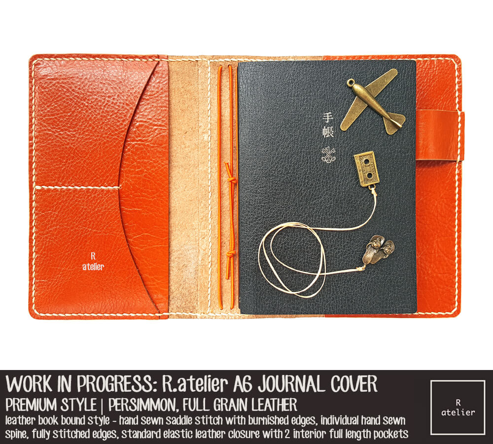 R.atelier Persimmon A6 Premium Leather Notebook Cover
