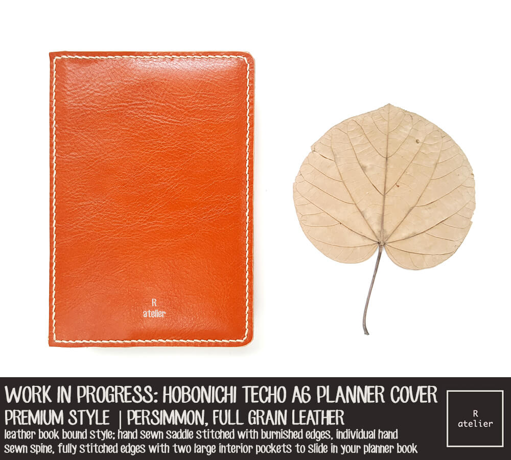 R.atelier Persimmon Hobonichi Techo A6 Planner Leather Cover