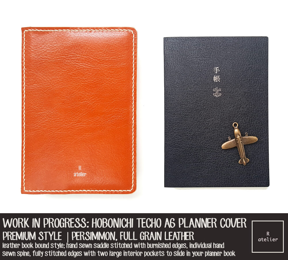 R.atelier Persimmon Hobonichi Techo A6 Planner Leather Cover