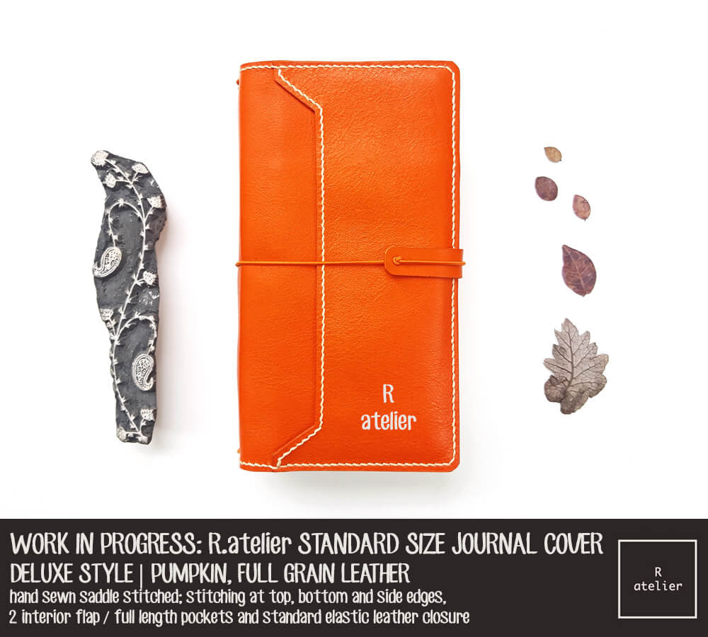R.atelier Pumpkin Standard Deluxe Leather Notebook Cover