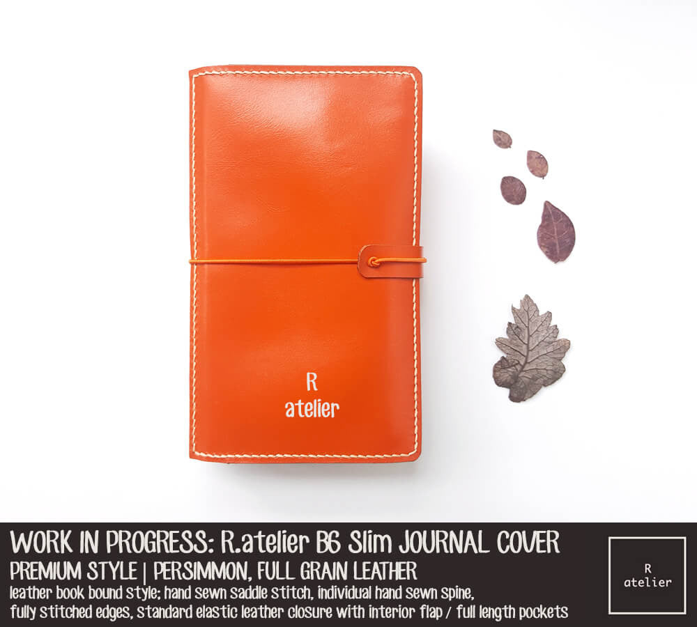 R.atelier Persimmon B6 Slim Premium Leather Notebook Cover