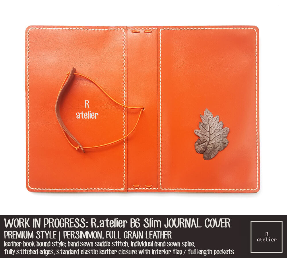 R.atelier Persimmon B6 Slim Premium Leather Notebook Cover
