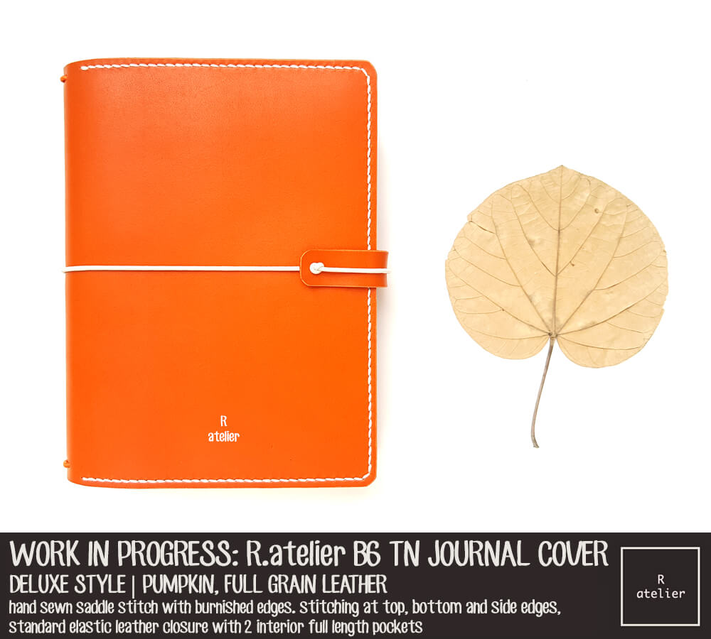 R.atelier Pumpkin B6 TN Deluxe Leather Notebook Cover