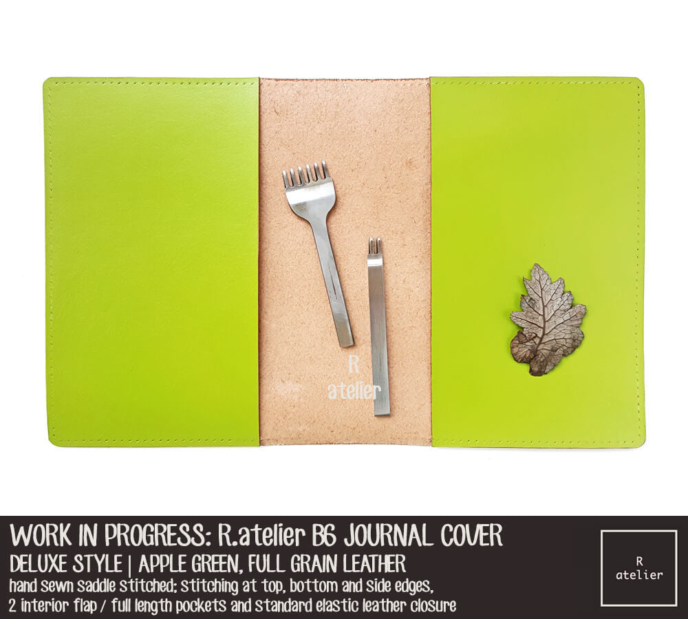 R.atelier Apple Green B6 Deluxe Leather Notebook Cover