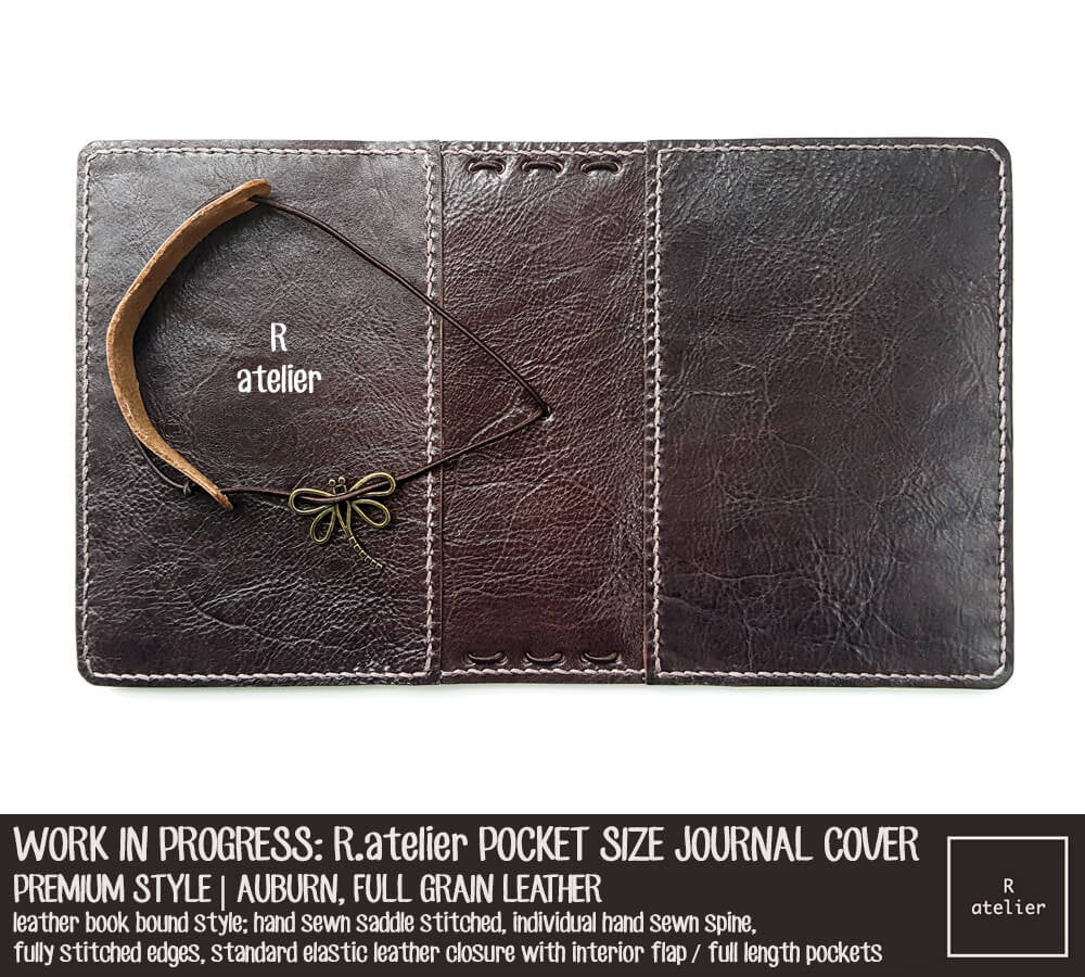 R.atelier Auburn Pocket Size Premium Leather Notebook Cover