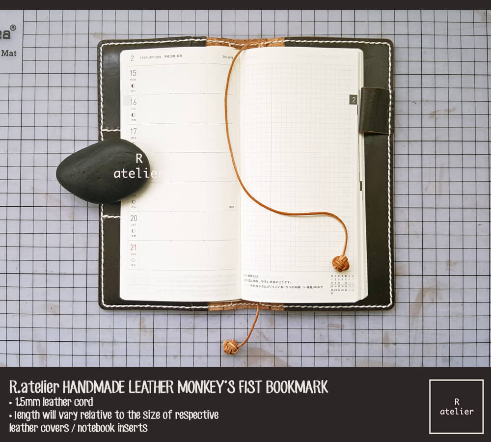 R.atelier Handmade Leather Monkey's Fist Knot Bookmark