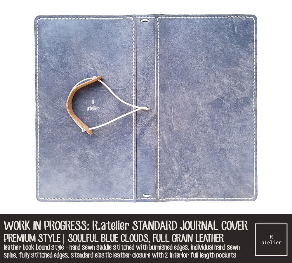 R.atelier Soulful Blue Clouds TN Premium Leather Notebook Cover