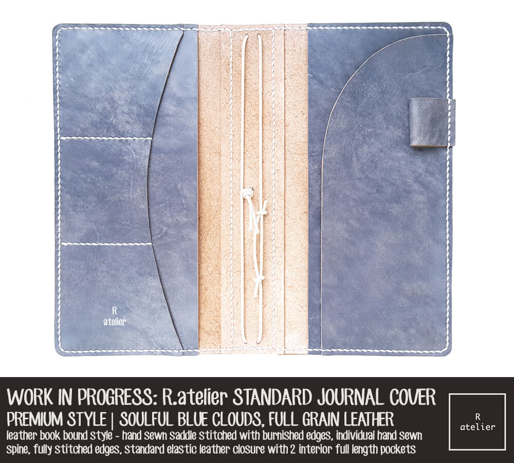 R.atelier Soulful Blue Clouds TN Premium Leather Notebook Cover
