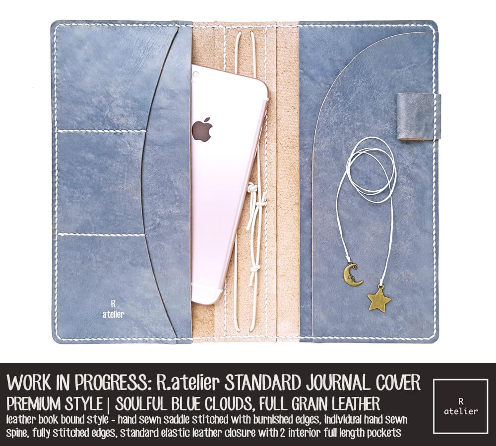 R.atelier Soulful Blue Clouds TN Premium Leather Notebook Cover