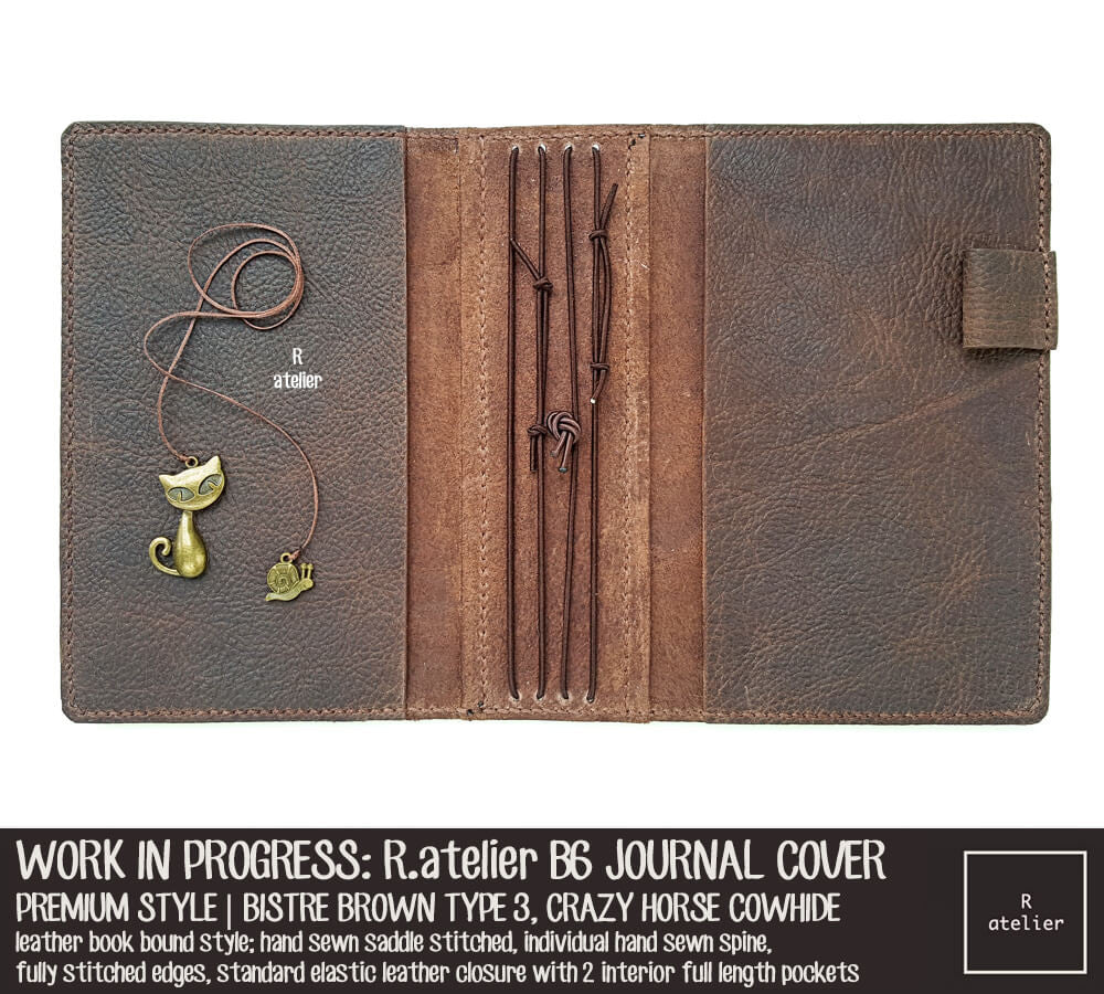 Work In Progress: R.atelier Bistre Brown Premium Leather Notebook Cover