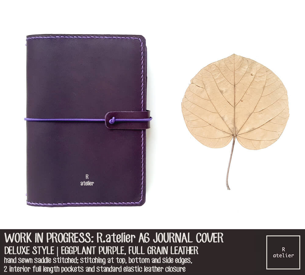 R.atelier Eggplant Purple A6 Deluxe Leather Notebook Cover