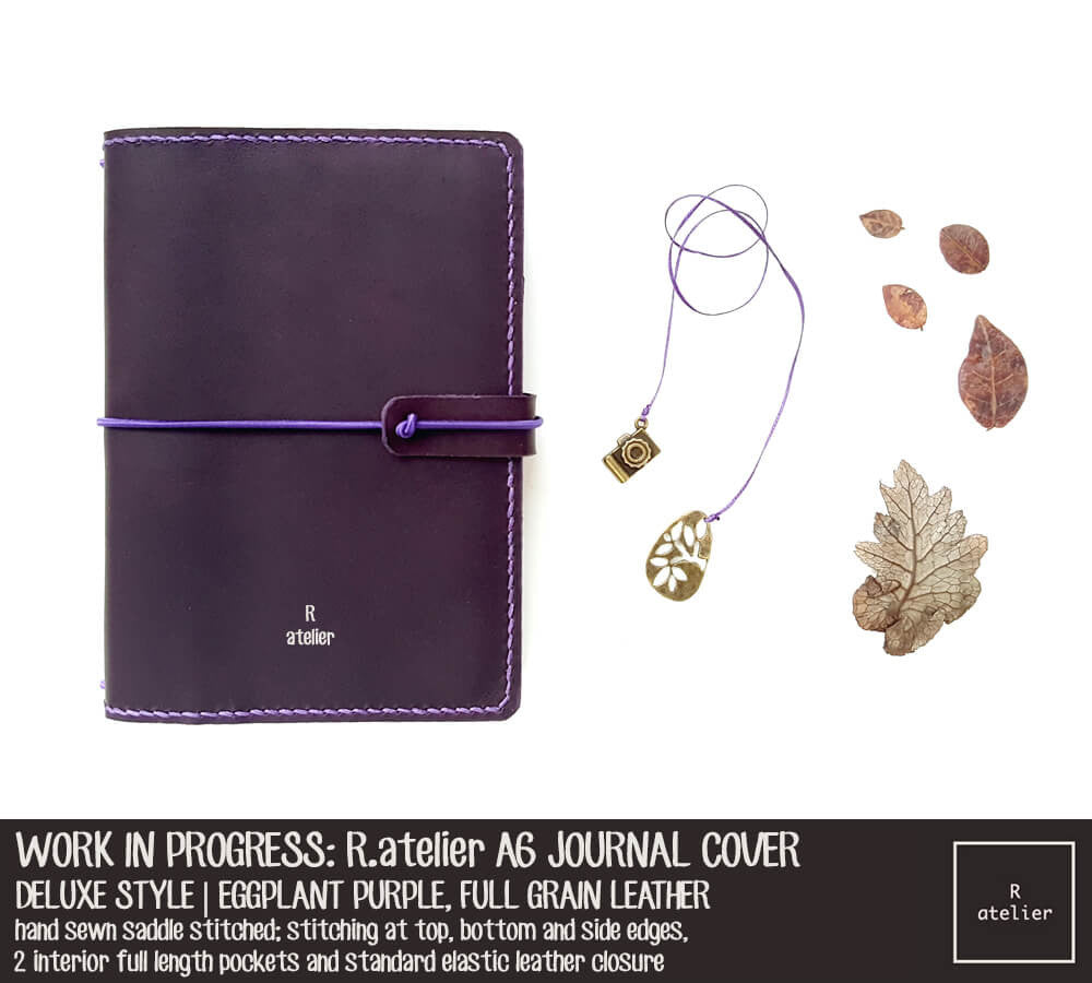 R.atelier Eggplant Purple A6 Deluxe Leather Notebook Cover