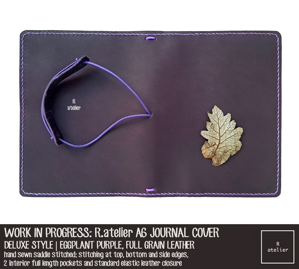 R.atelier Eggplant Purple A6 Deluxe Leather Notebook Cover