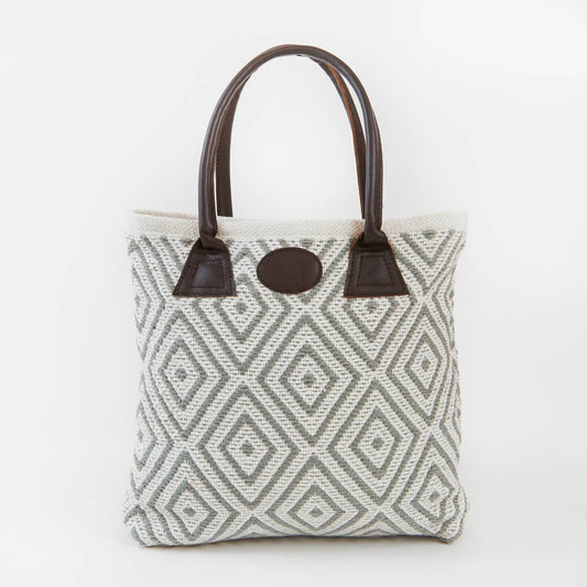 Mora Bags | Diamond Pattern Tote Bags | Weaver Green