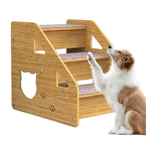 3-Level Wood Pet Stairs