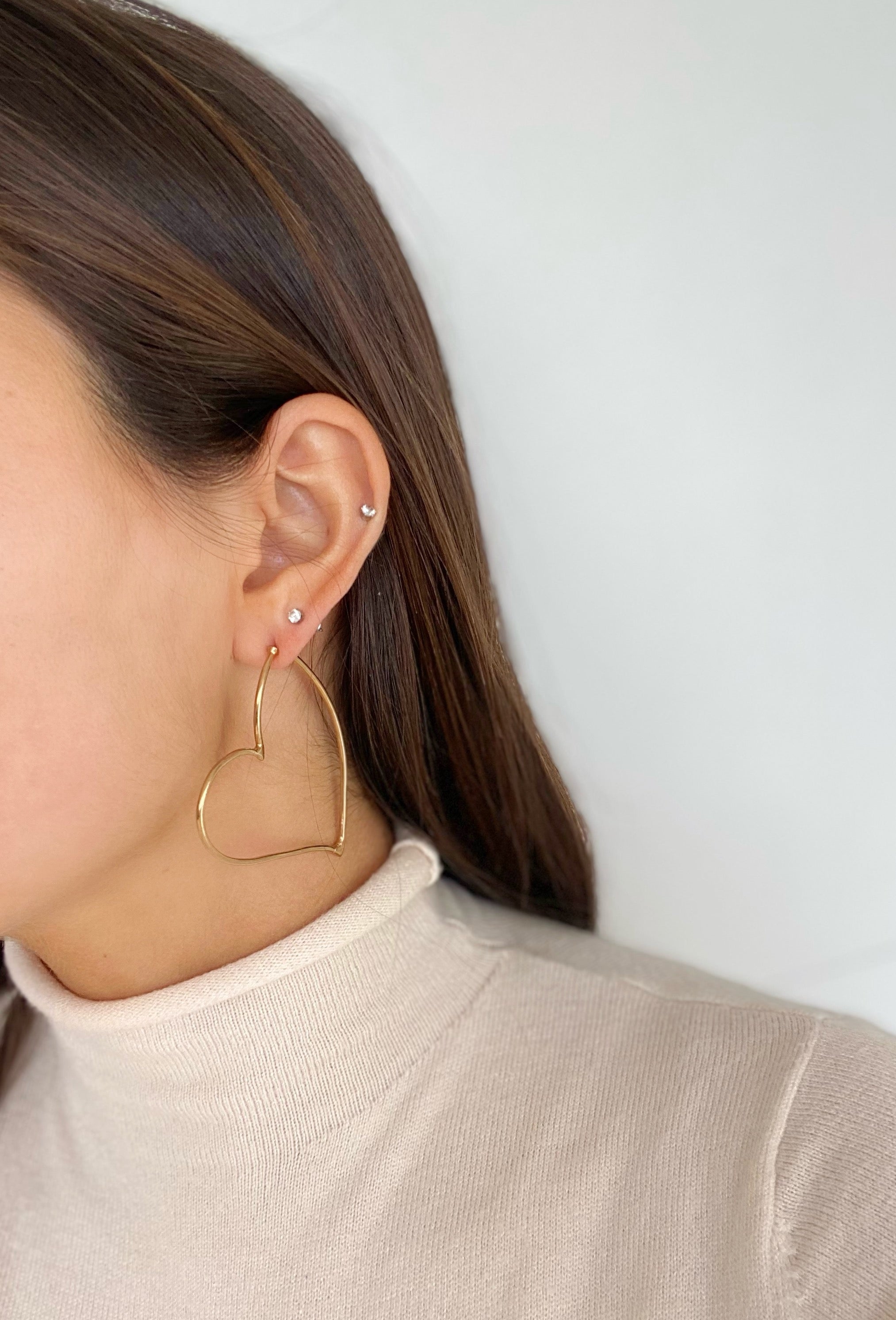 Heart Hoop Earrings