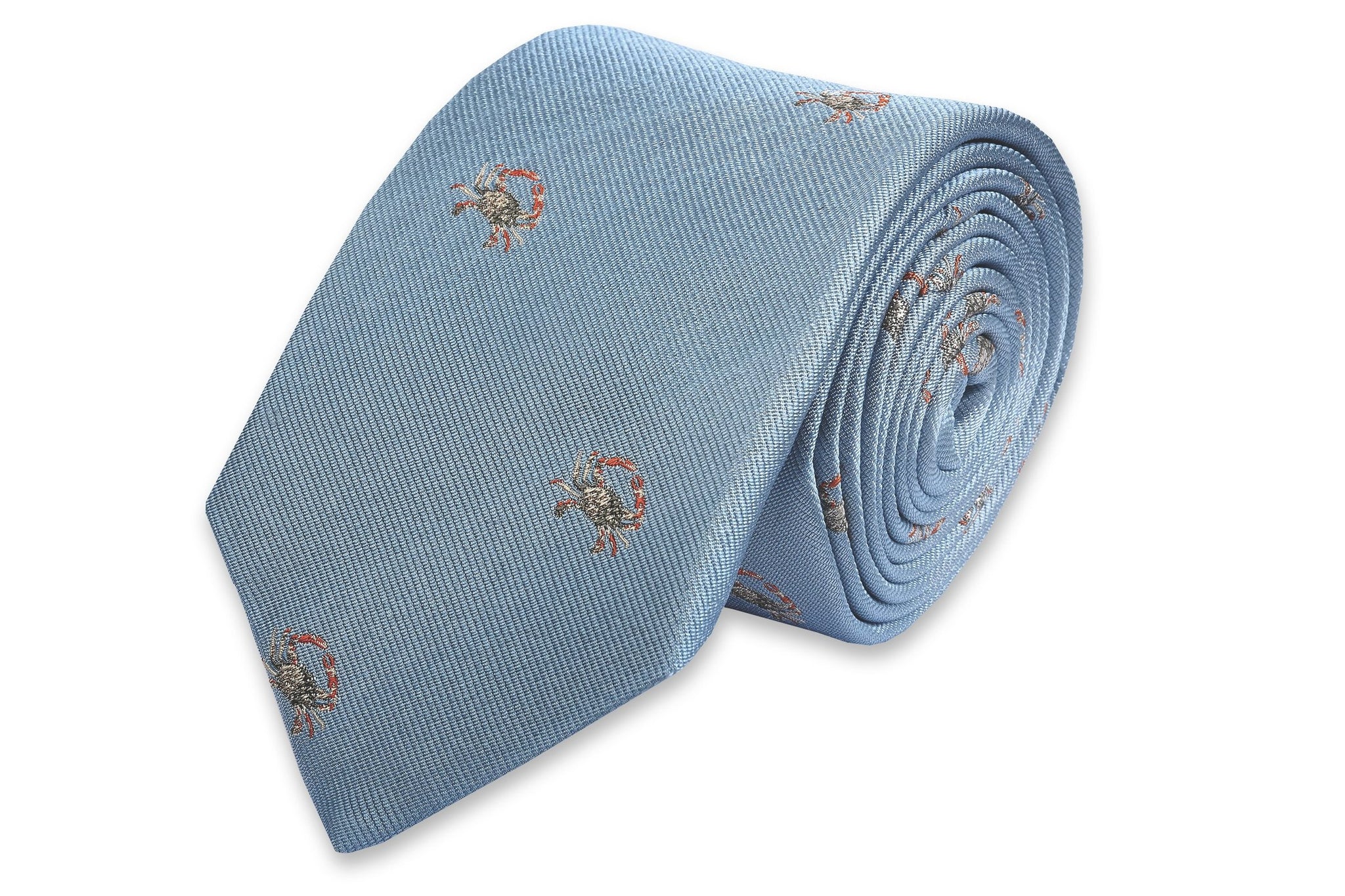Light Blue Crab Tie | 100% SIlk Necktie | Colorful Men's Neckties ...