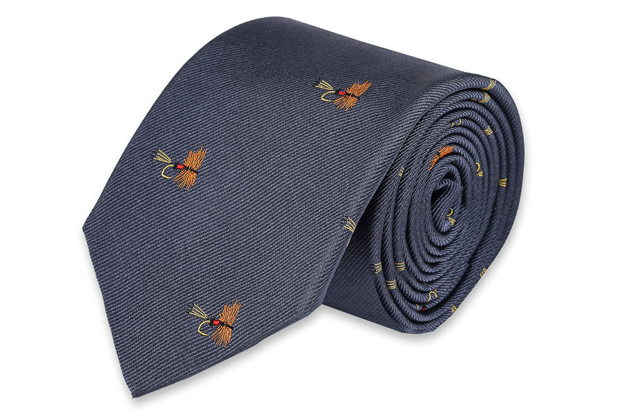 Trout Fly Fishing Necktie, 100% Silk Tie