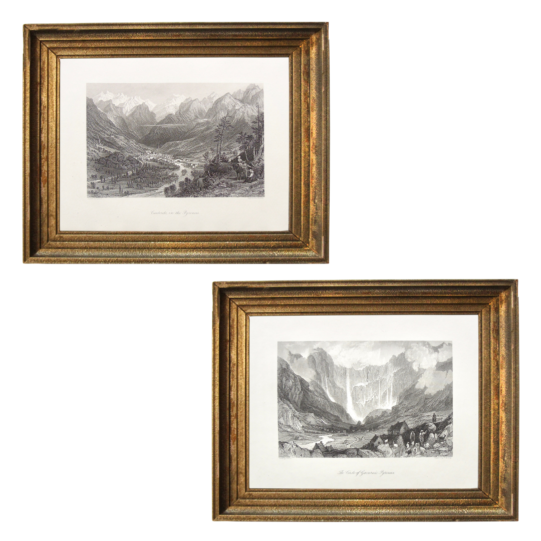 Gavarnie, prints, black and white, Charming frames, classic, traditional, frames, decor, design, inspiration, ideas, print set, for sale, wall art, wall decor, artwork, Victoria Cooper Antique Prints