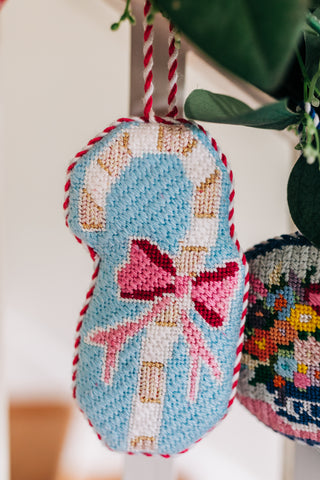 Candycane Bow Needlepoint Canvas