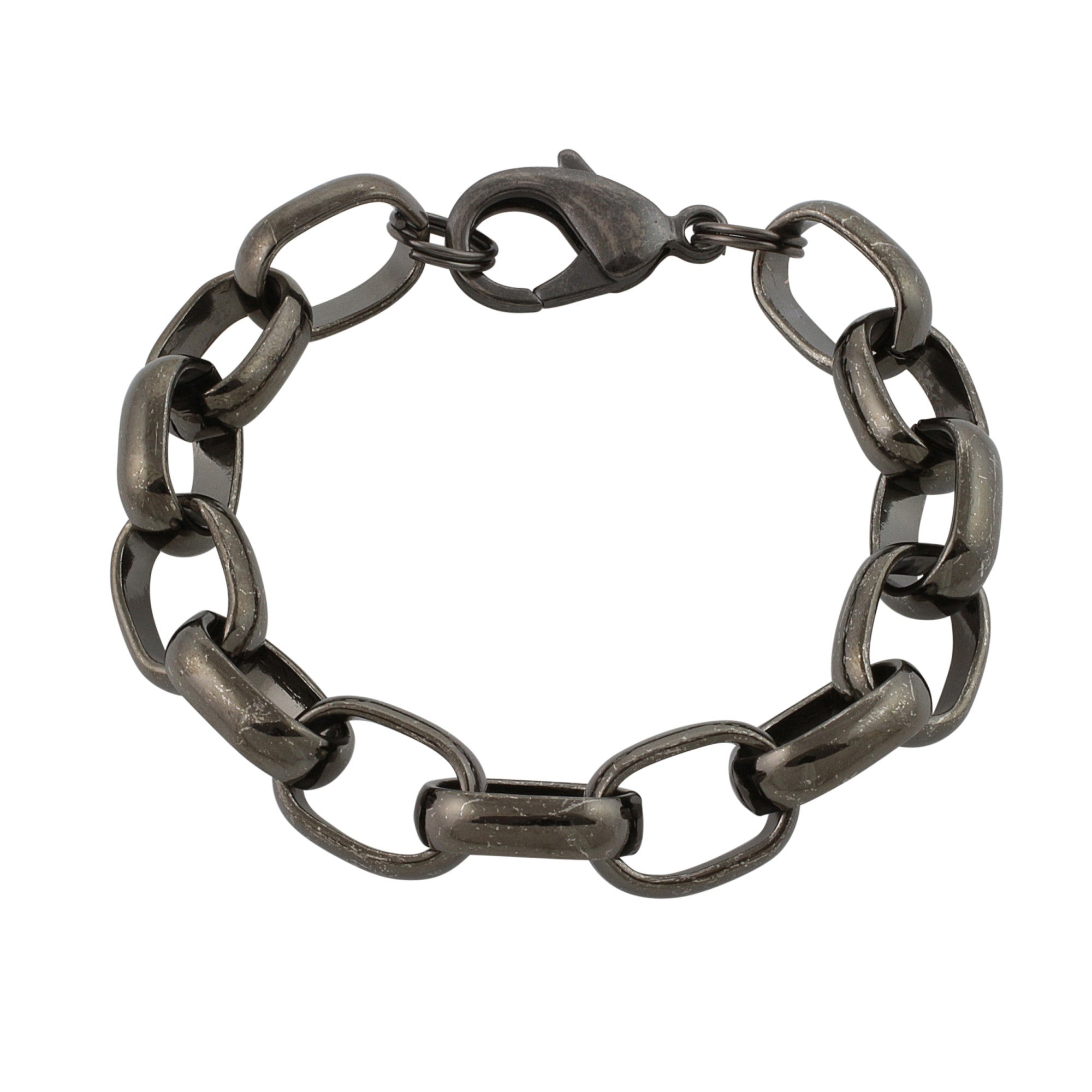 Extra Large Gunmetal 11mm Rollo Chain Mens Bracelet