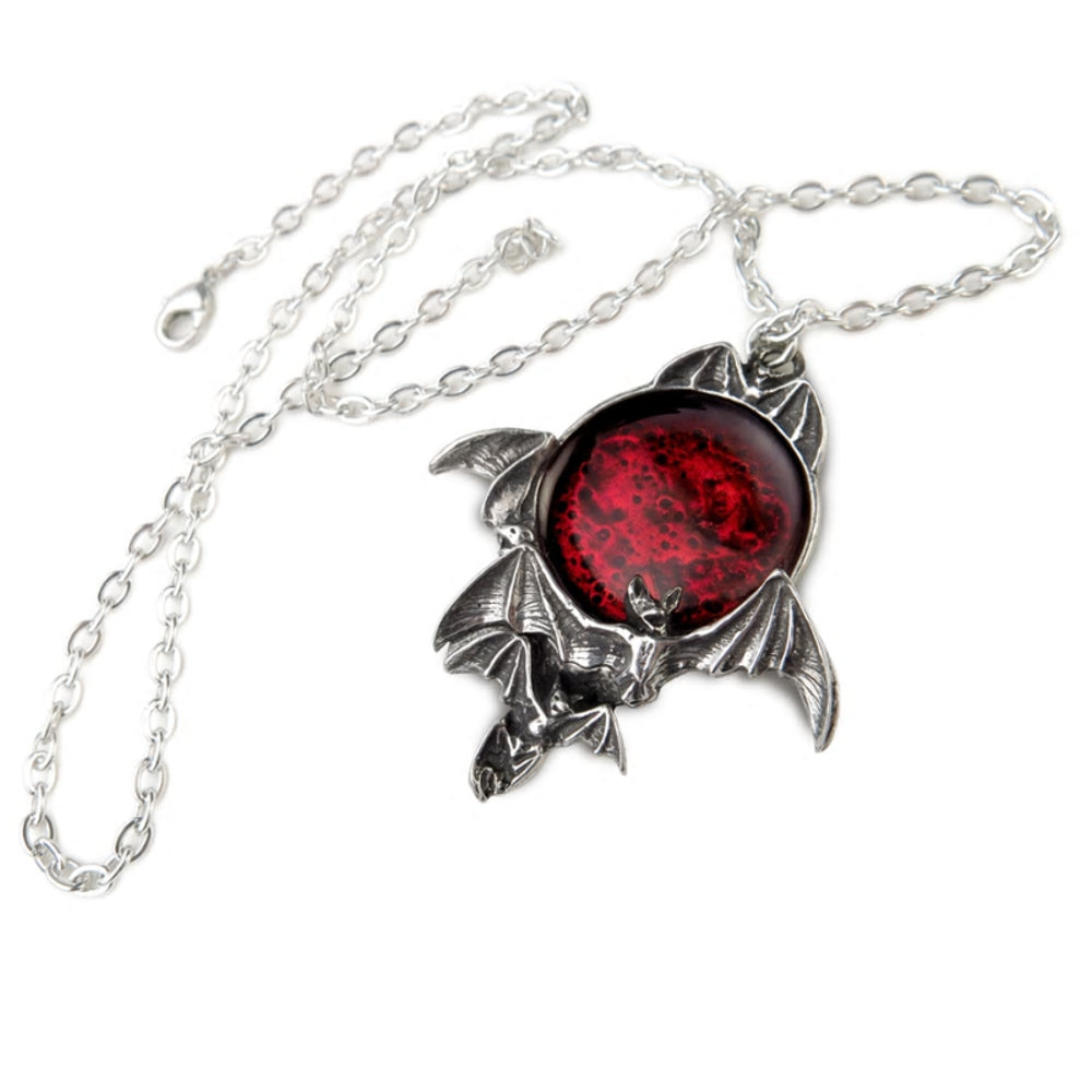 Blood Moon Pendant Bat Necklace by 