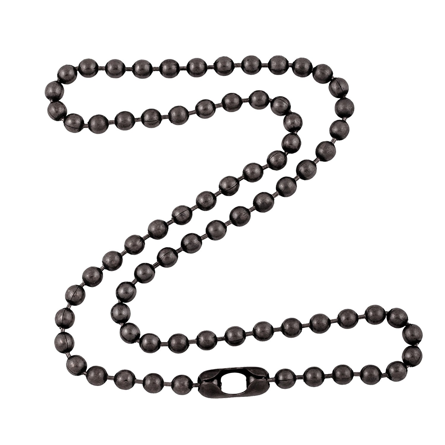 4.8mm Large Gunmetal Steel Ball Chain Necklace with Extra Durable Colo
