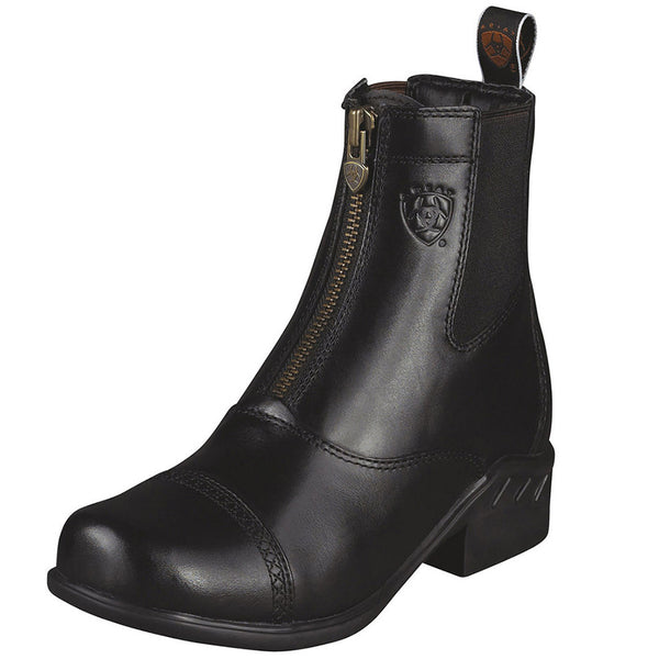 Ariat Heritage Womens Round Toe Zip Paddock Boots Black Wyldewood