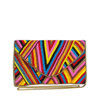 Maria Victoria LINEAL BEADED CLUTCH