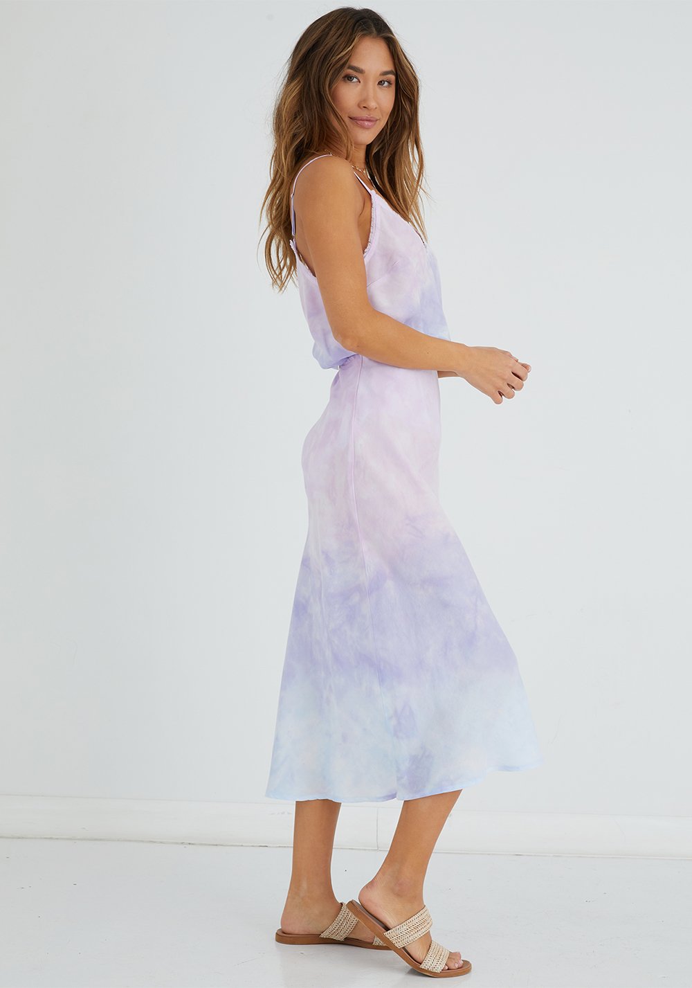 Bella Dahl - Bias Midi Skirt - Paloma Cloud Dye